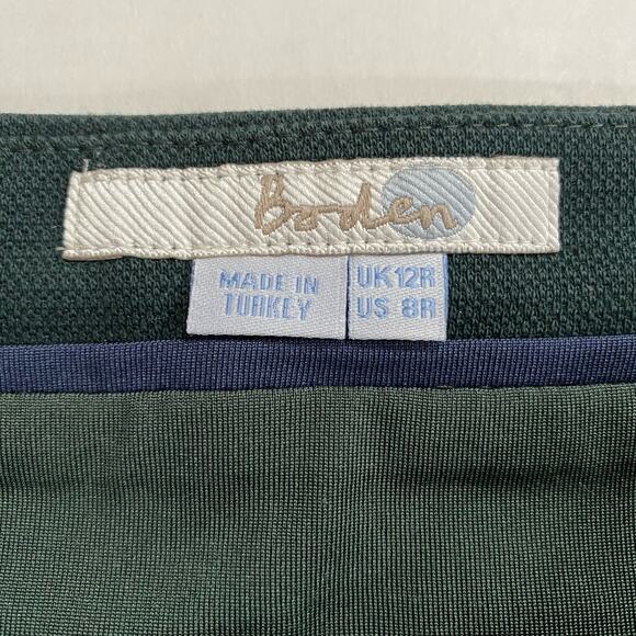 BODEN Hunter Green A-Line Skirt SIZE 8R Knee Length with Pockets - Picture 3 of 8